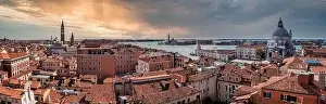 Aerial view of Santa Maria della Salute church in Venice