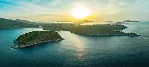 Abyss Prints: aerial view scenery sunrise at Laem Promthep Cape viewpoint