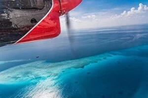 Images Dated 29th April 2016: Aerial view from a seaplane on Maldives island