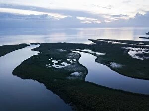 Images Dated 11th September 2017: An aerial view shows extensive mangroves in Turneffe Atoll off the coast of Belize