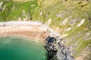 Green Field Prints: Aerial view of the Silver Strand in County Donegal - Ireland