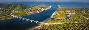 Koh Lanta Prints: Aerial view of the Siri Lanta Bridge in koh Lanta, Krabi, Thailand