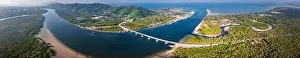 Koh Lanta Prints: Aerial view of the Siri Lanta Bridge in koh Lanta, Krabi, Thailand
