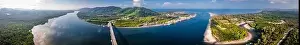 Aerial view of the Siri Lanta Bridge in koh Lanta, Krabi, Thailand