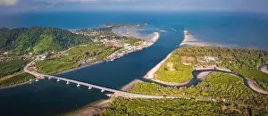 Koh Lanta Prints: Aerial view of the Siri Lanta Bridge in koh Lanta, Krabi, Thailand