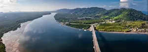 Koh Lanta Prints: Aerial view of the Siri Lanta Bridge in koh Lanta, Krabi, Thailand