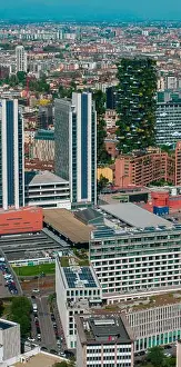 Floors Prints: Aerial view of the skyscrapers and buildings close Piazza Gae Aulenti