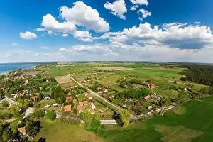 Masuria Prints: Aerial view of Sniardwy lake and Nowe Guty village