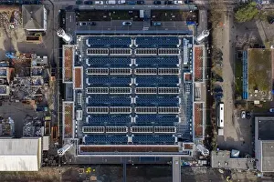 Panel Prints: Aerial view of solar panels atop the Mainova WebHouse