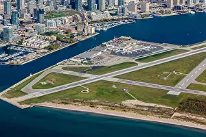 Toronto Prints: An Aerial view from the south-west of Billy Bishop Airport, Toronto