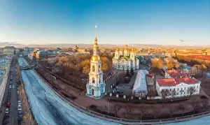Epiphany Prints: Aerial top view to St. Nicholas Naval Sea Cathedral in sunny day