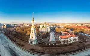 Epiphany Prints: Aerial top view to St. Nicholas Naval Sea Cathedral in sunny day