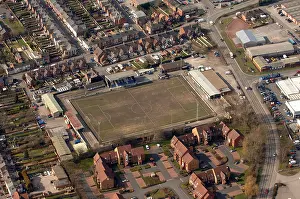 Rangers Prints: Aerial view Stafford Rangers Football Club Staffordshire England Uk