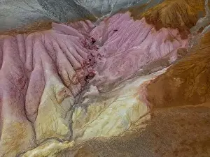 Aerial view of the stunning landscape of Tierra de Colores in Parque Patagonia in Argentina, South America