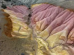 Loose Prints: Aerial view of the stunning landscape of Tierra de Colores in Parque Patagonia in Argentina