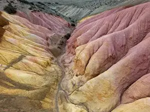 Loose Prints: Aerial view of the stunning landscape of Tierra de Colores in Parque Patagonia in Argentina