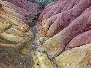 Loose Prints: Aerial view of the stunning landscape of Tierra de Colores in Parque Patagonia in Argentina