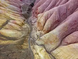 Loose Prints: Aerial view of the stunning landscape of Tierra de Colores in Parque Patagonia in Argentina