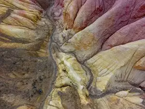 Loose Prints: Aerial view of the stunning landscape of Tierra de Colores in Parque Patagonia in Argentina