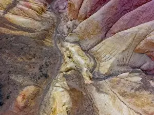 Loose Prints: Aerial view of the stunning landscape of Tierra de Colores in Parque Patagonia in Argentina