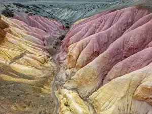 Loose Prints: Aerial view of the stunning landscape of Tierra de Colores in Parque Patagonia in Argentina