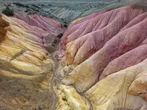 Loose Prints: Aerial view of the stunning landscape of Tierra de Colores in Parque Patagonia in Argentina