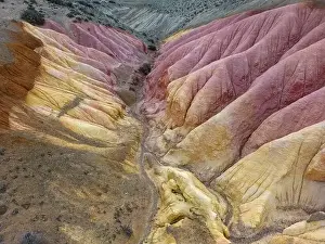 Loose Prints: Aerial view of the stunning landscape of Tierra de Colores in Parque Patagonia in Argentina