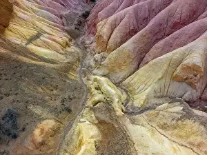 Loose Prints: Aerial view of the stunning landscape of Tierra de Colores in Parque Patagonia in Argentina