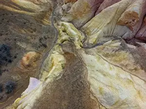 Aerial view of the stunning landscape of Tierra de Colores in Parque Patagonia in Argentina, South America