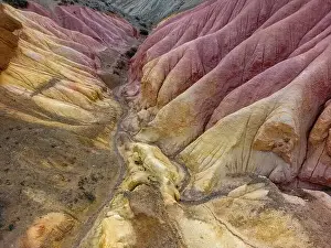 Loose Prints: Aerial view of the stunning landscape of Tierra de Colores in Parque Patagonia in Argentina
