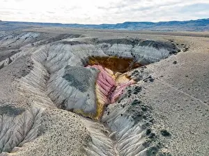 Loose Prints: Aerial view of the stunning landscape of Tierra de Colores in Parque Patagonia in Argentina