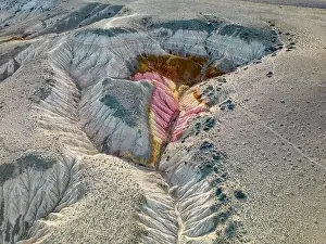 Loose Prints: Aerial view of the stunning landscape of Tierra de Colores in Parque Patagonia in Argentina