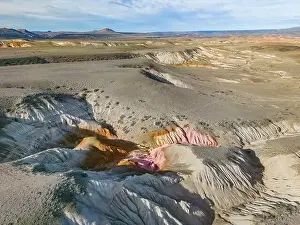 Loose Prints: Aerial view of the stunning landscape of Tierra de Colores in Parque Patagonia in Argentina