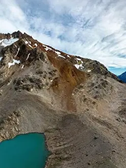 Laguna De Los Tres Prints: Aerial view of the stunning Mount Fitz Roy landscape with icefields