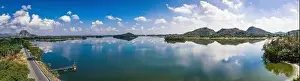 Lopburi Prints: Aerial view of Sub Lek Reservoir, lake in LopBuri, Thailand