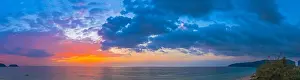 Karon Beach Prints: aerial view sunset at Karon beach