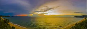 Karon Beach Prints: aerial view sunset at Karon beach Phuket Thailand