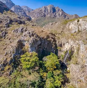An aerial view of Tessa's Pool in Zimbabwe's Chimanimani National Park
