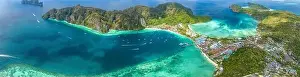 Phi Phi Prints: Aerial view of Ton Sai Beach in Koh Phi Phi, Krabi Thailand
