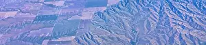 Western Air Prints: Aerial view of topographical landscapes over midwest states on flight over Colorado