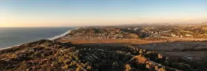 Golden Light Prints: Aerial view of Torrey Pines State Park and Del Mar in the distance