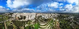 Aerial view of the town of Cisternino in itria valley, apulia