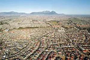 Cape Town Prints: Aerial view over the townships of Crossroads