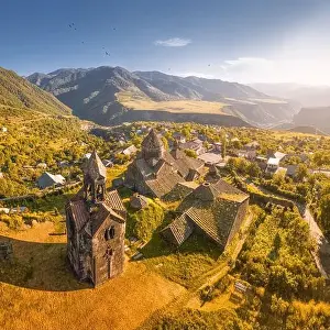 Armenia Prints: Aerial view of a unique architecture of Haghpat monastery complex in Lori region of Armenia
