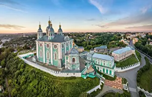 From Drone Prints: Aerial view of Uspenskiy Cathedral in Smolensk, Russia