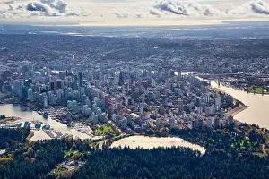 Downtown Vancouver Prints: Aerial view of Vancouver, British Columbia Canada