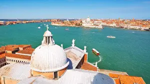Wake Prints: Aerial view of Venice from San Giorgio Maggiore Bell Tower, Venice, Italy, UNESCO