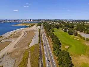 Rhode Prints: Aerial view of Veterans Memorial Pkwy with Providence River