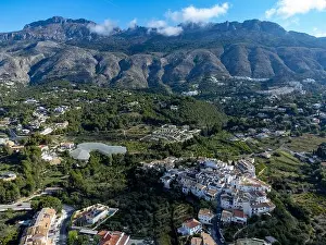 White Villages Prints: Aerial view of the village of Altea La Vella ( Altea La Vieja)