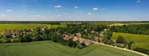 aerial view on the village of Villiers en Biere in Seine et Marne in France